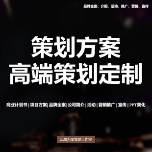 品牌方案策划定制代写品牌全案活动推广宣传BP商业计划书PPT美化