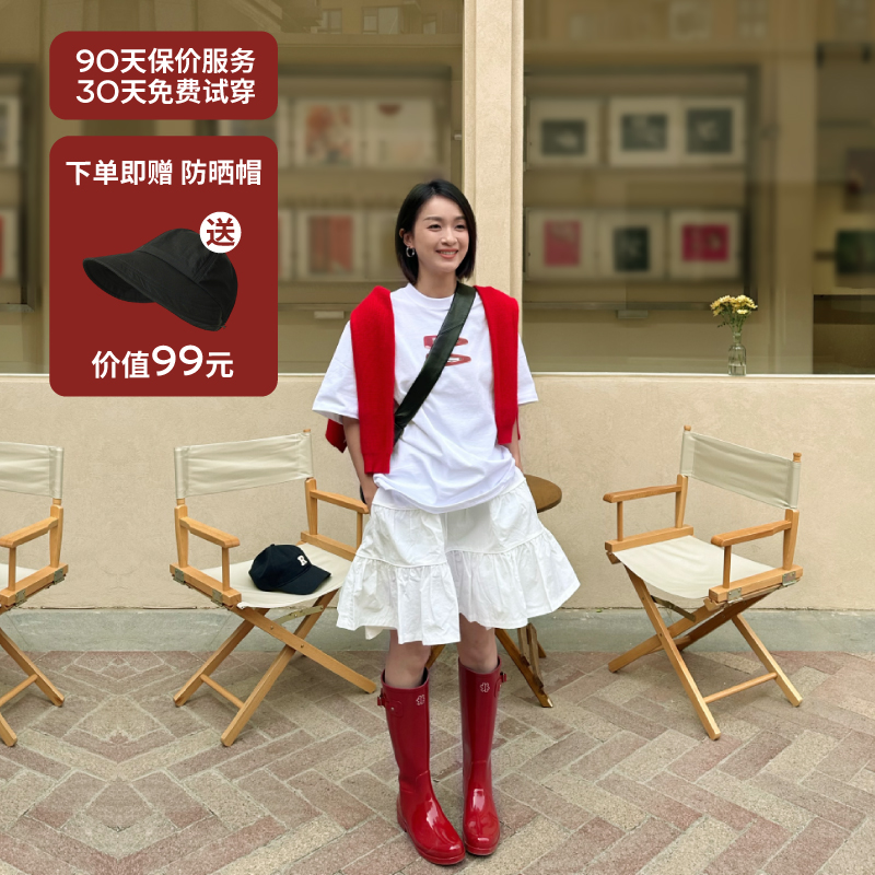 Starbloom 星花雨靴雨鞋骑士靴长筒靴高筒靴惠灵顿英伦时尚户外