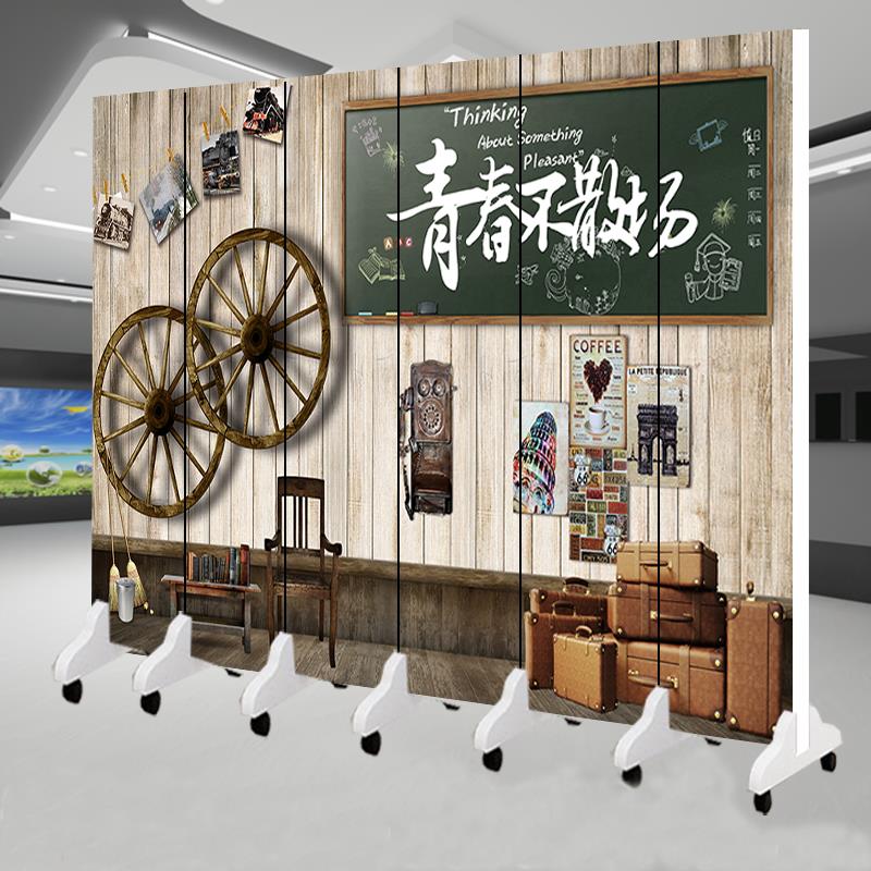中式时尚家用客厅卧室经济型隔断墙防水实木酒店布艺移动折叠屏风