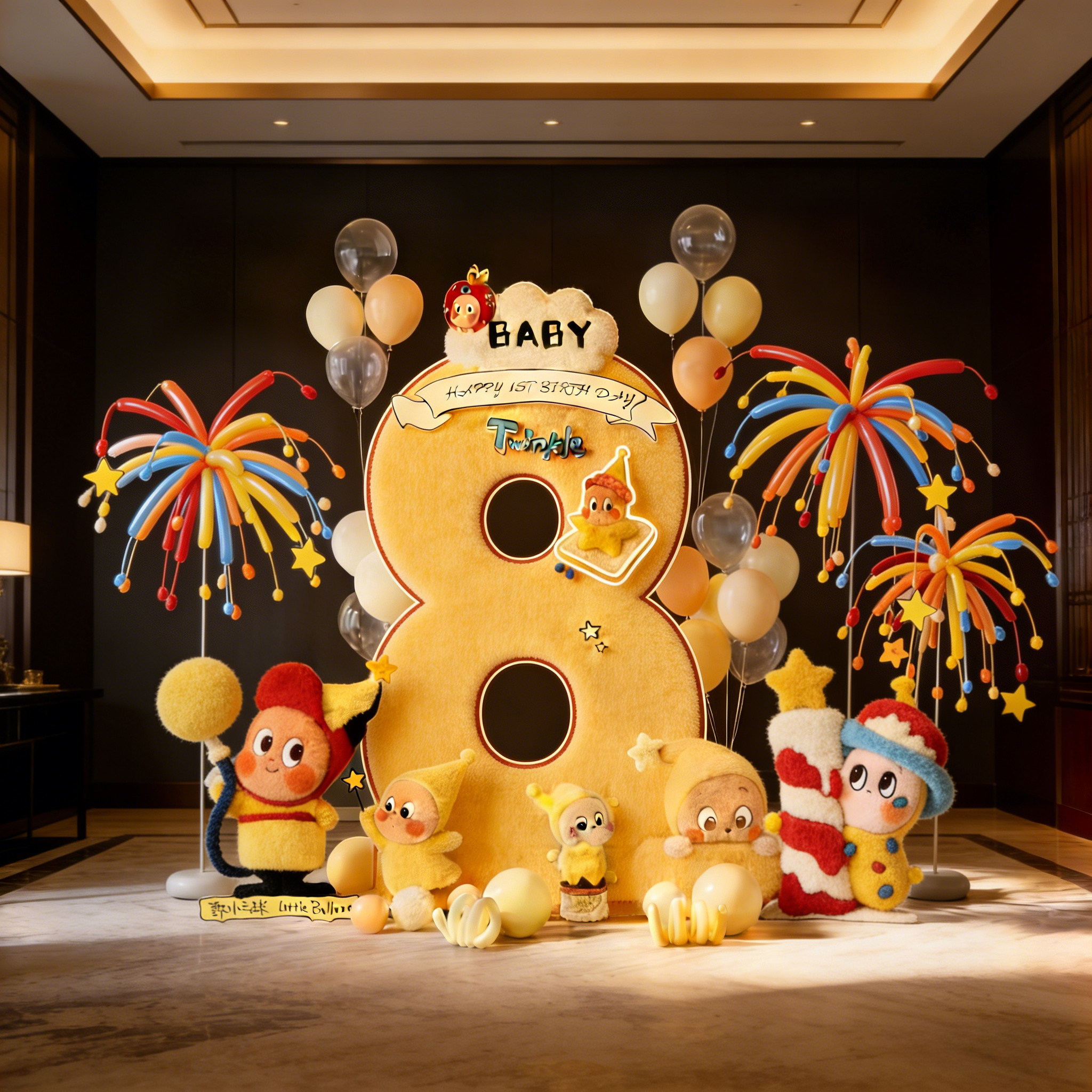 星星人主题8岁生日布置场景装饰宝宝派对气球kt板套装仪式感女孩9