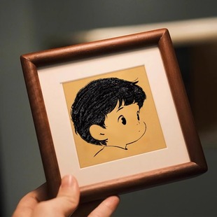 宝宝胎发纪念品diy自制胎毛画相框胎毛收藏盒胎毛摆件收藏储存