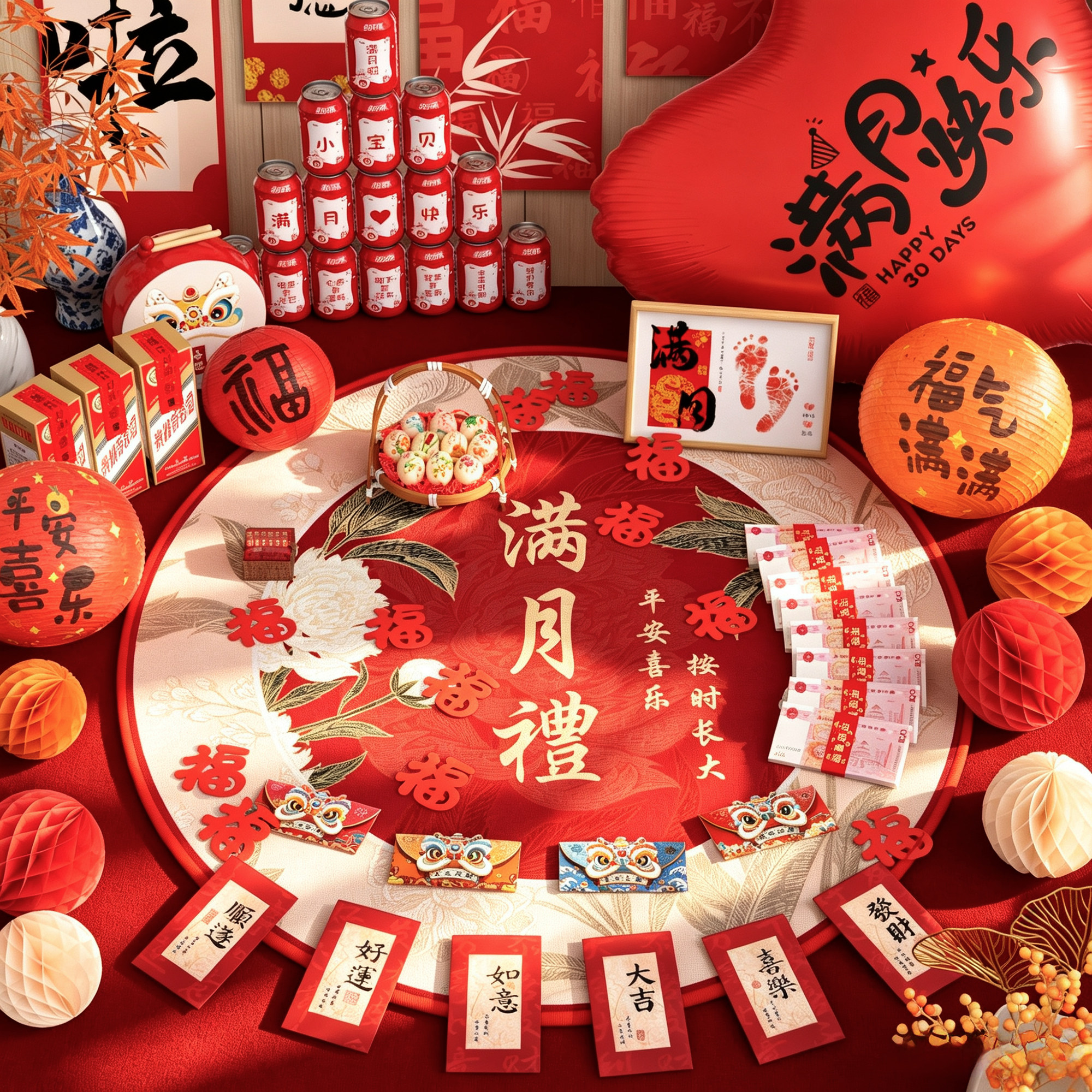 2万+宝妈选择的满月仪式布置地毯图片