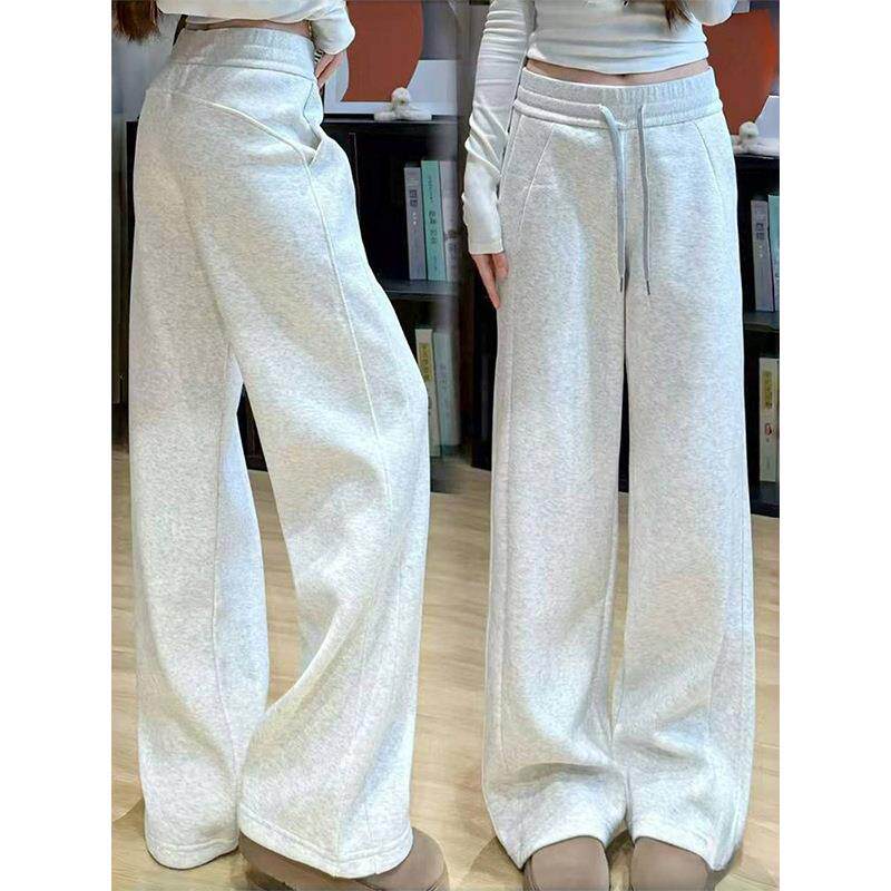 香蕉运动裤女2025新款秋冬小个子休闲高腰显瘦直筒窄版阔腿裤卫裤