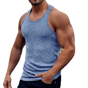 men fitness vest breathable sleeveless T-shirt 男竖条纹背心