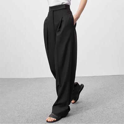 Summer Black Ladies Office Trousers Women High Waist Pants P