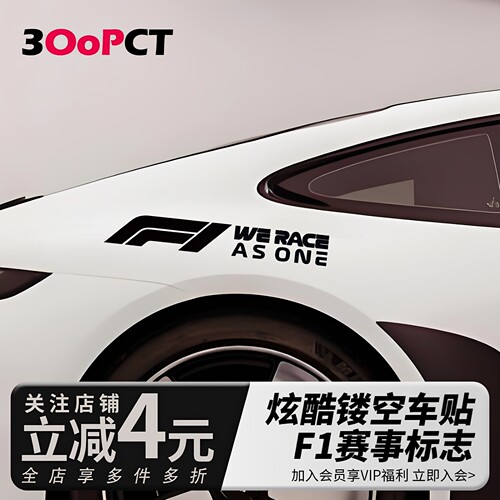 F1赛事英文镂空标志汽车贴纸