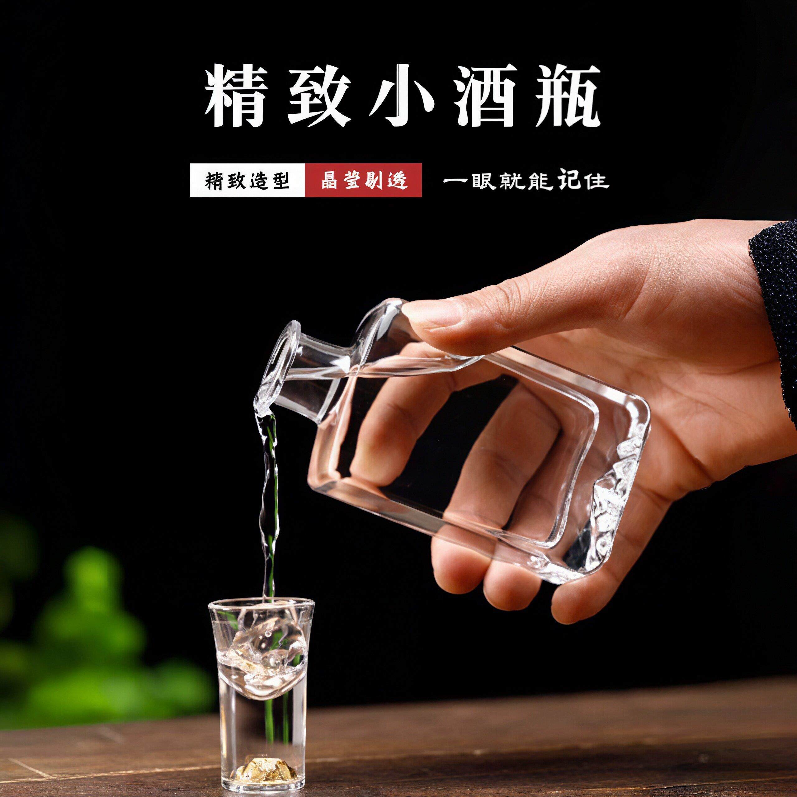 酒壶便携式玻璃小酒瓶自