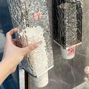 免打孔家用饮水机纸杯收纳架取杯 高颜值一次性杯子取杯器壁挂式