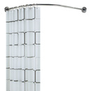 浴室浴帘布l型不锈钢伸缩杆卫生间淋浴房 免打孔弧形浴帘杆套装