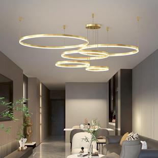 圆环形客厅吊灯2022年新款 广东中山灯具大全 极简现代简约北欧意式