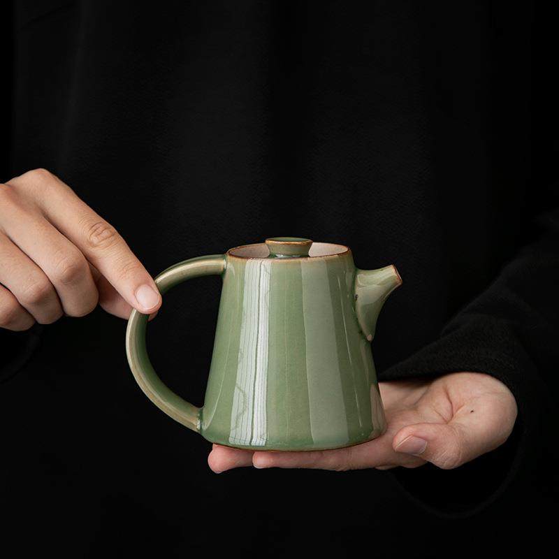复古青瓷茶壶家用陶瓷单壶越窑青带过滤手抓壶功夫茶具泡茶壶,3C数码配件,其它配件,淘宝优惠券,粉丝福利购,淘宝优惠卷