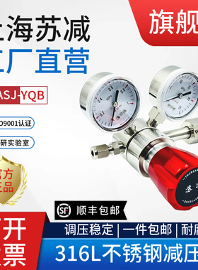 316L不锈钢减压器4L8L小钢瓶W21.8氢气甲烷标气小钢瓶调压阀上海