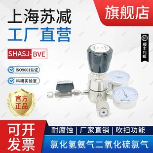 氯化氢氨气316L不锈钢减压器吹扫阀门腐蚀性气体钢瓶调压阀上海