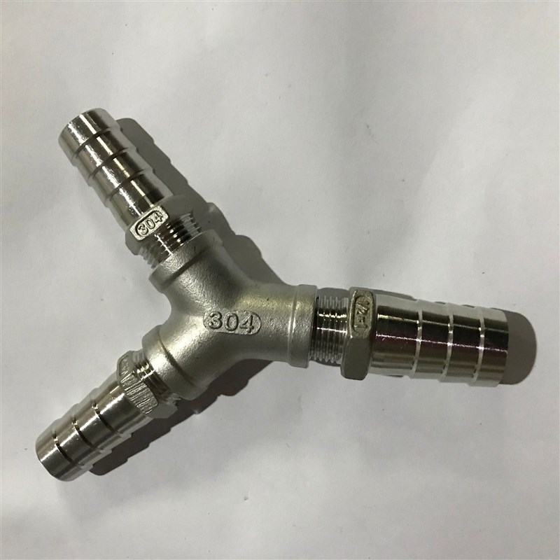 不锈钢三通宝塔 Y型三通变径插软管接头6-8-10-12-14-16-19-20-25