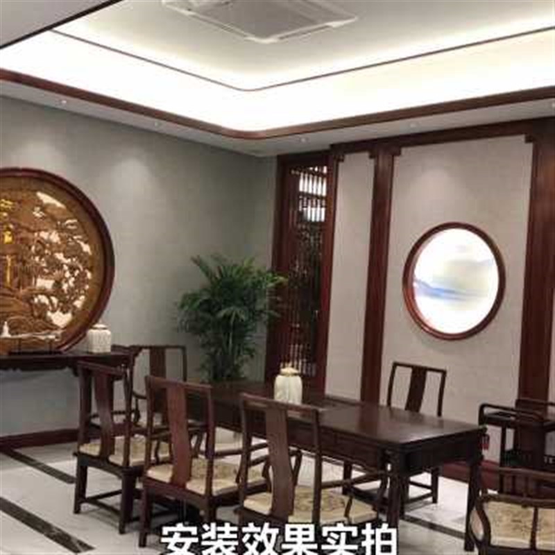 新中式实木线条红橡黑胡桃花梨平板线7字L型天花吊顶装饰背景线条