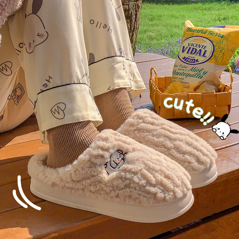 棉拖鞋男士秋冬季室内居家居新款防滑情侣一对保暖拖鞋女冬天