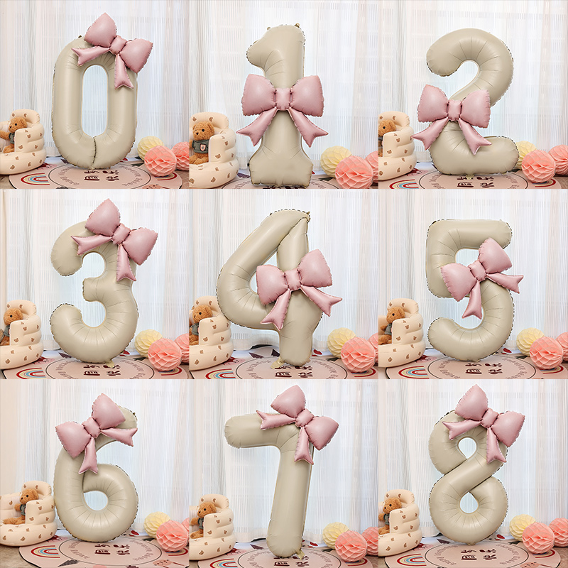 生日蝴蝶结数字1气球女孩