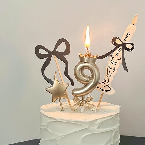 ins风创意金色皇冠数字蜡烛