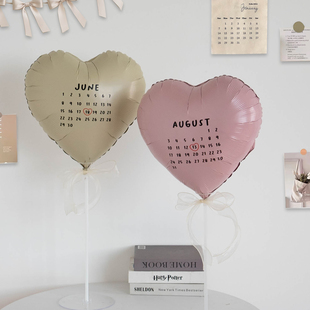 ins风韩系爱心气球立柱月份日历生日派对纪念日场景布置拍照道具