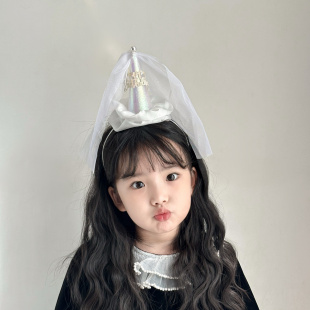 网红亮片寿星生日帽发箍女童公主可爱生日派对发箍拍照道具礼物