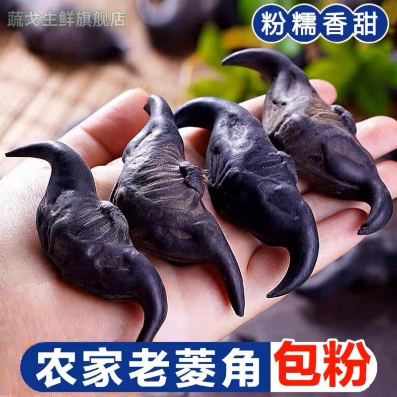 菱角新鲜生 大黑壳老菱角现采挖即食粉糯农家特产农家自种5斤包邮,水产肉类/新鲜蔬果/熟食,菱角,淘宝优惠券,粉丝福利购,淘宝优惠卷