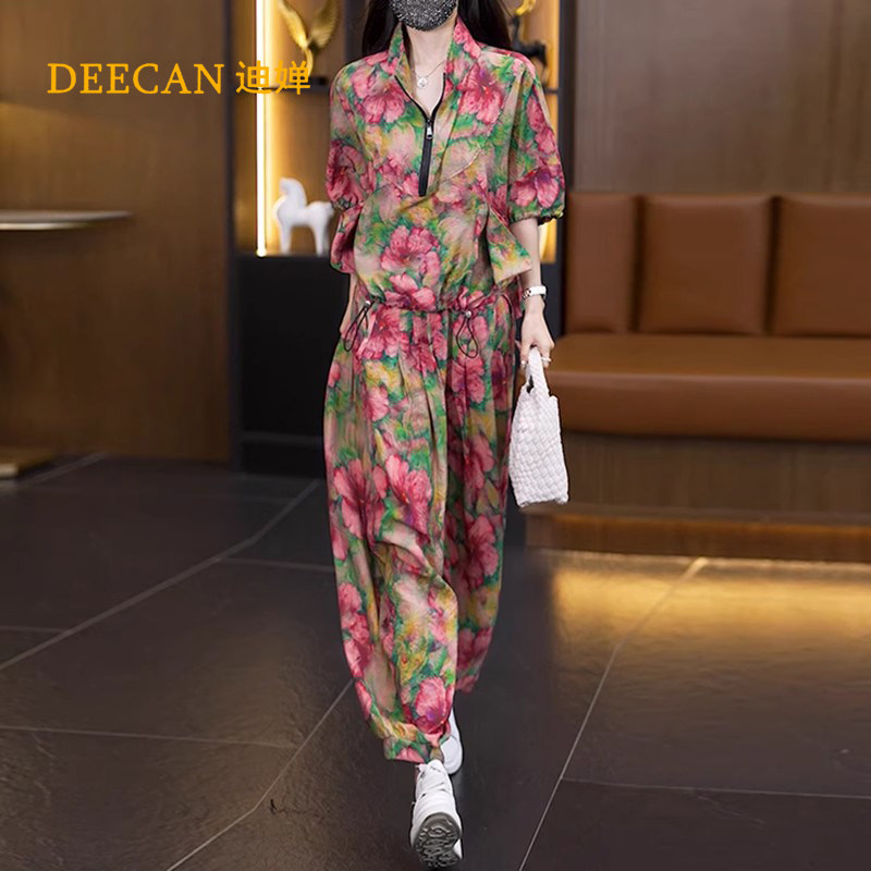 欧货时尚优雅套装女2025夏季新款时髦气质洋派小个子显瘦两件式套