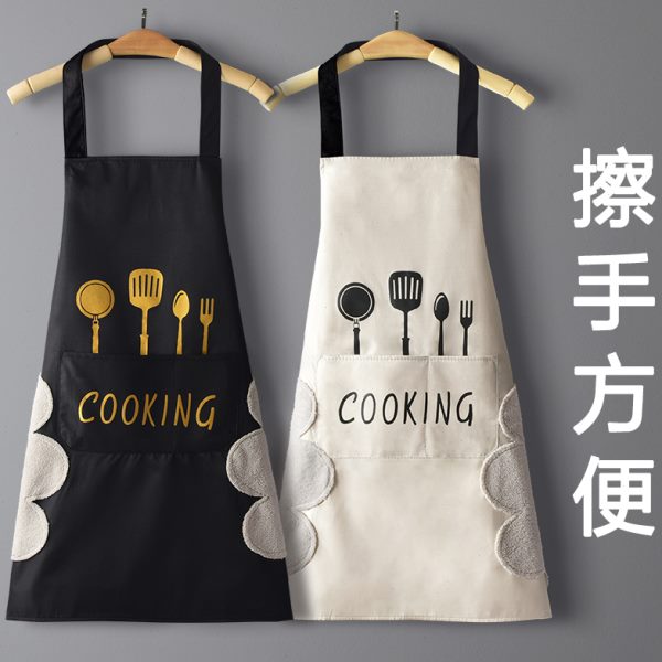 定制工作服网红围裙家用厨房新款男女2024防水防油皮纯棉餐饮专用