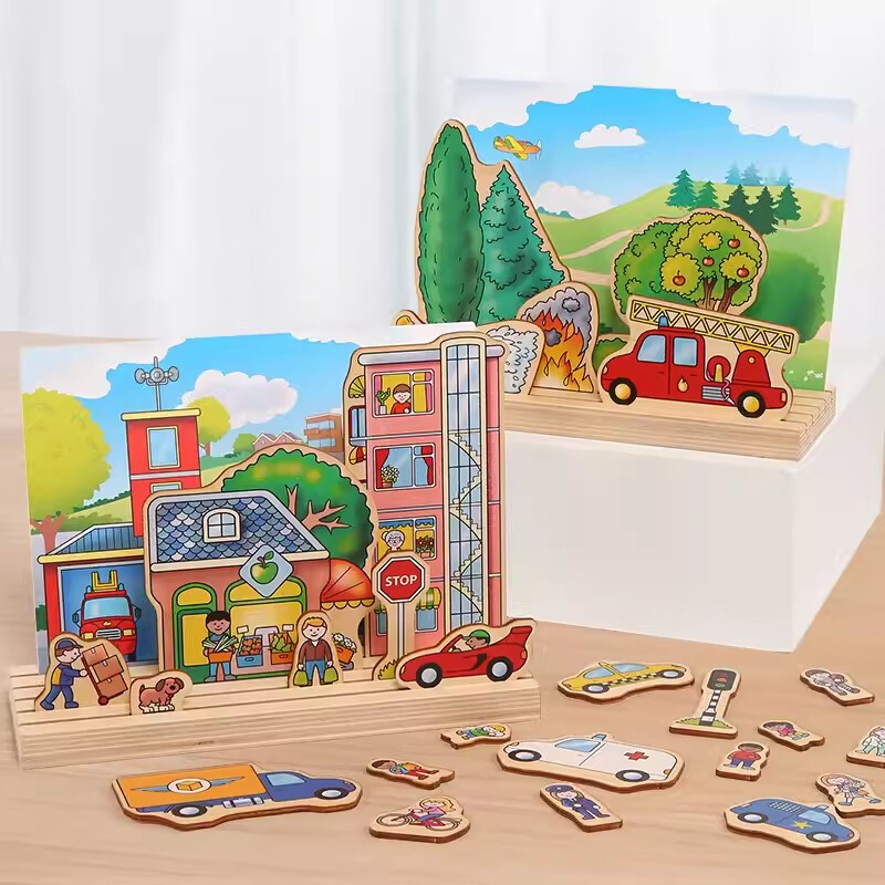 educo场景故事盒 幼儿童构建故事玩具4D空间方位生活场景语言表述 玩具/童车/益智/积木/模型 儿童桌面游戏类 原图主图