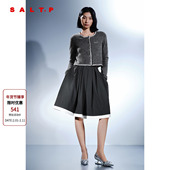 SALT.P可颜2025春夏新款 MIU系学院风撞色蓬蓬裙a字半身裙花苞裙