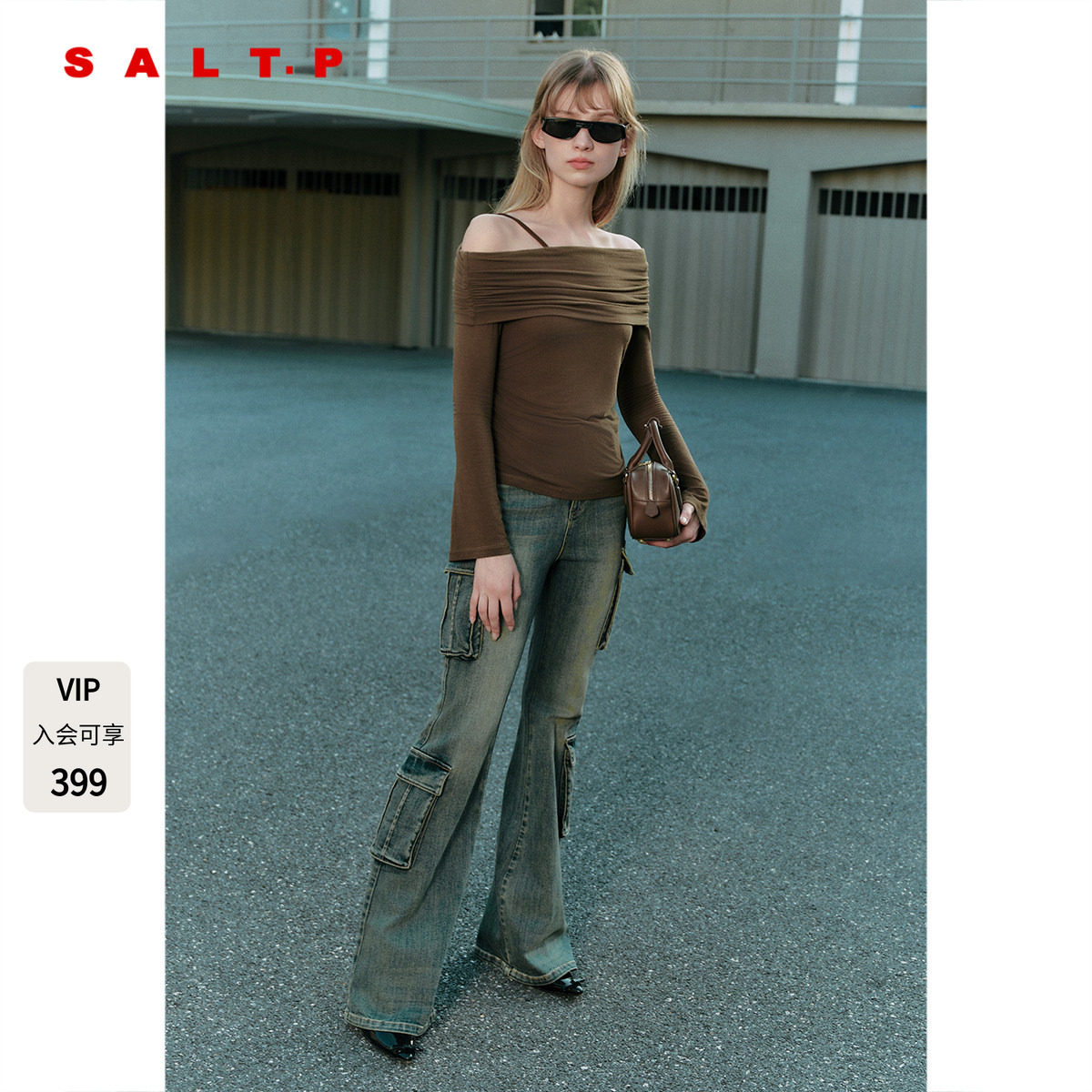 SALT.P可颜Y2K千禧辣妹风微喇牛仔裤女2025秋季新款AC35320180