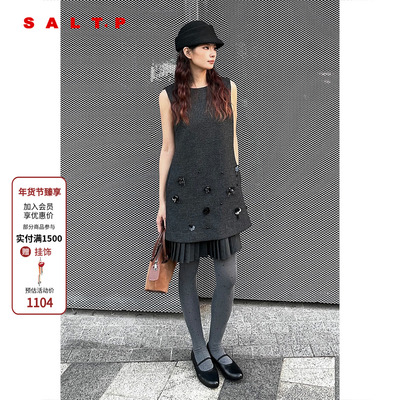 SALT.P可颜MIU系手工钉珠背心裙无袖连衣裙2025冬新款AC35505010