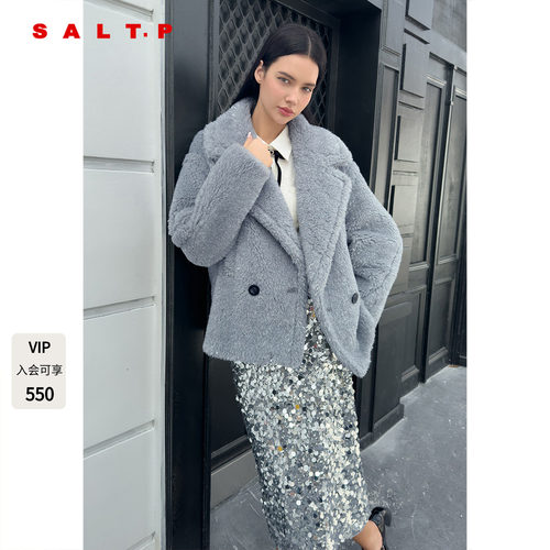 SALT.P可颜颗粒羊毛泰迪熊大衣外套女冬季AC34510360