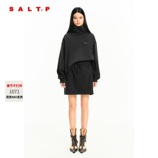 SALT.P可颜时髦深灰立领假两件卫衣连衣裙2026春新款AC36105100