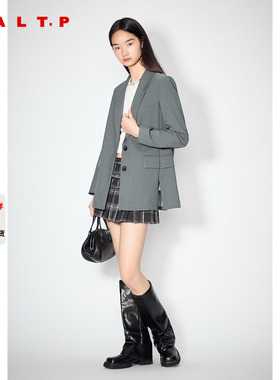 SALT.P可颜2025年秋季新款学院风灰色西装外套女AC35310130