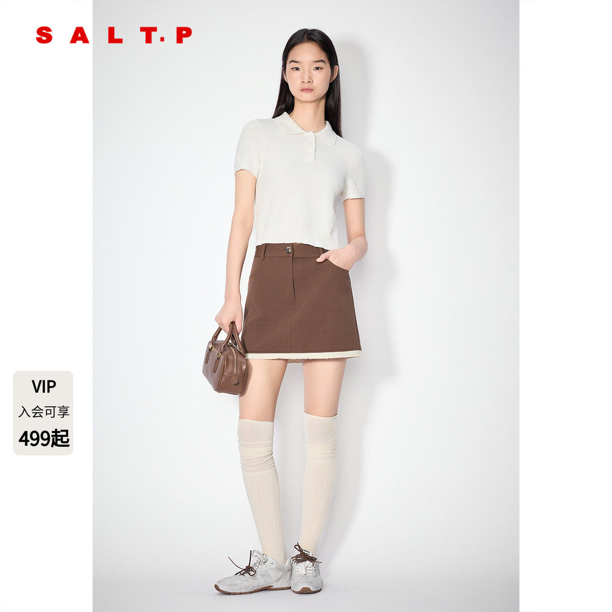SALT.P可颜polo翻领短袖针织上衣/牛仔裤夏季AC35306030图片