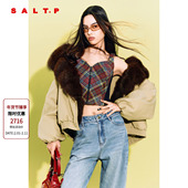 SALT.P可颜 狐狸毛领羽绒服派克皮草外套女2025冬新款 AC35508010