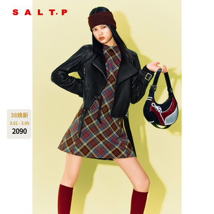 SALT.P可颜时髦结构小羊皮皮衣外套女短款2025冬季新款AC35509080