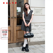 学院风MIU系V领针织背心马甲女 SALT.P可颜 章若楠同款 百褶裙