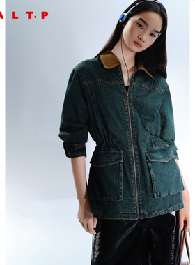 SALT.P可颜复古巴恩风牛仔外套女宽松翻领夹克/短裙AC35110040