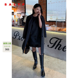 SALT.P可颜灰色钉珠毛呢无袖 AC35505010 连衣裙背心裙2025冬新款