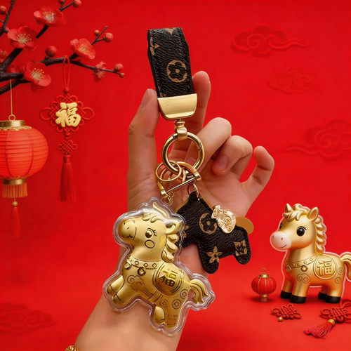 中国金店含黄金999小马钥匙扣