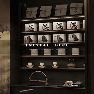 UNUSUAL 新中式现代竹藤编提篮盒茶壶核桃纸巾盒样板间书房摆件