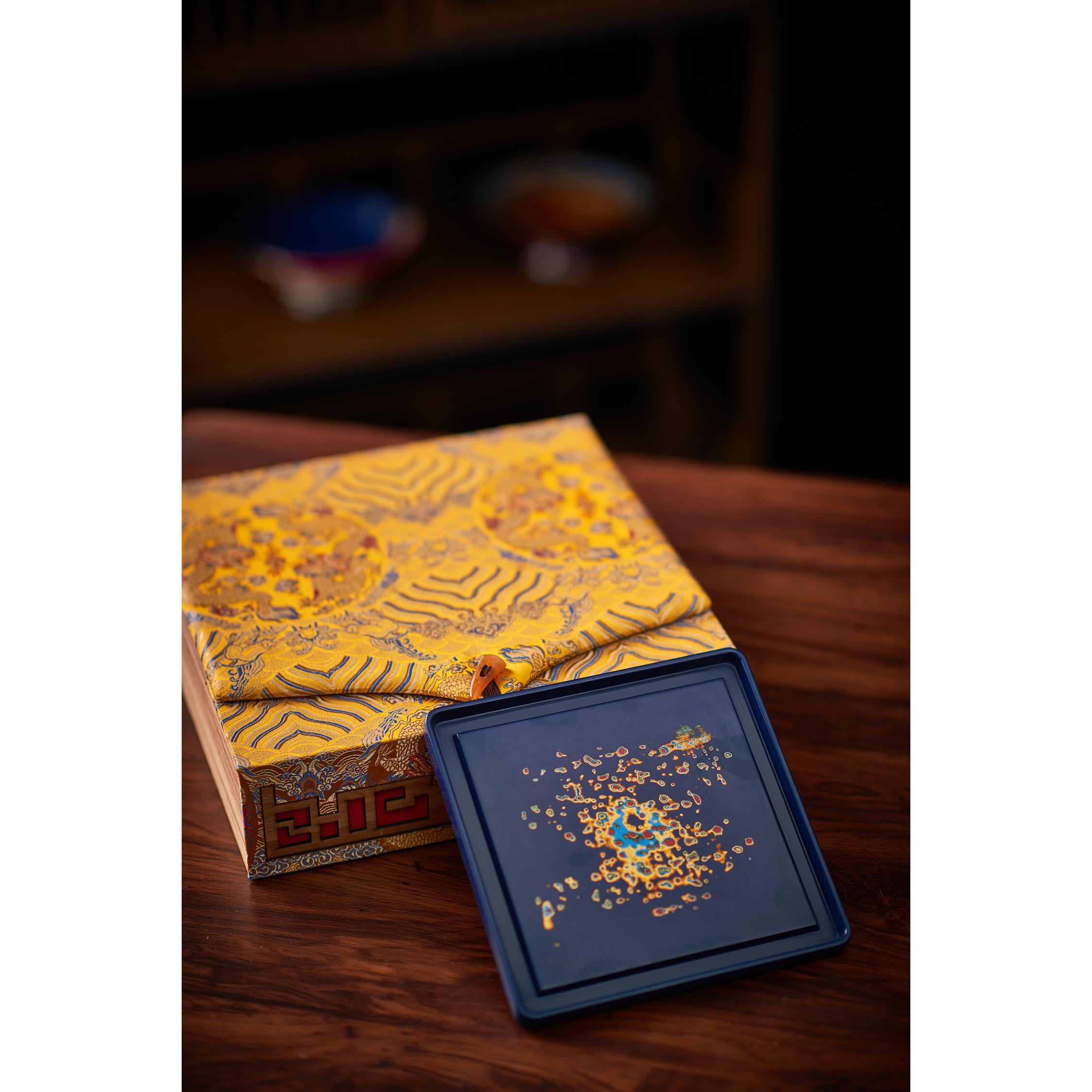 大古大漆壶承福州漆器中式高档方形犀皮漆装饰茶台茶配件家用送礼