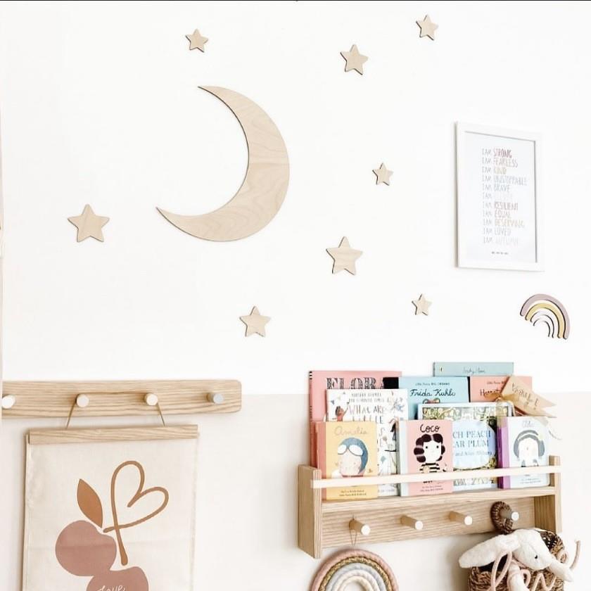 ins北欧风儿童房墙上装饰月亮星星壁挂墙贴壁饰场景布置卧室房间