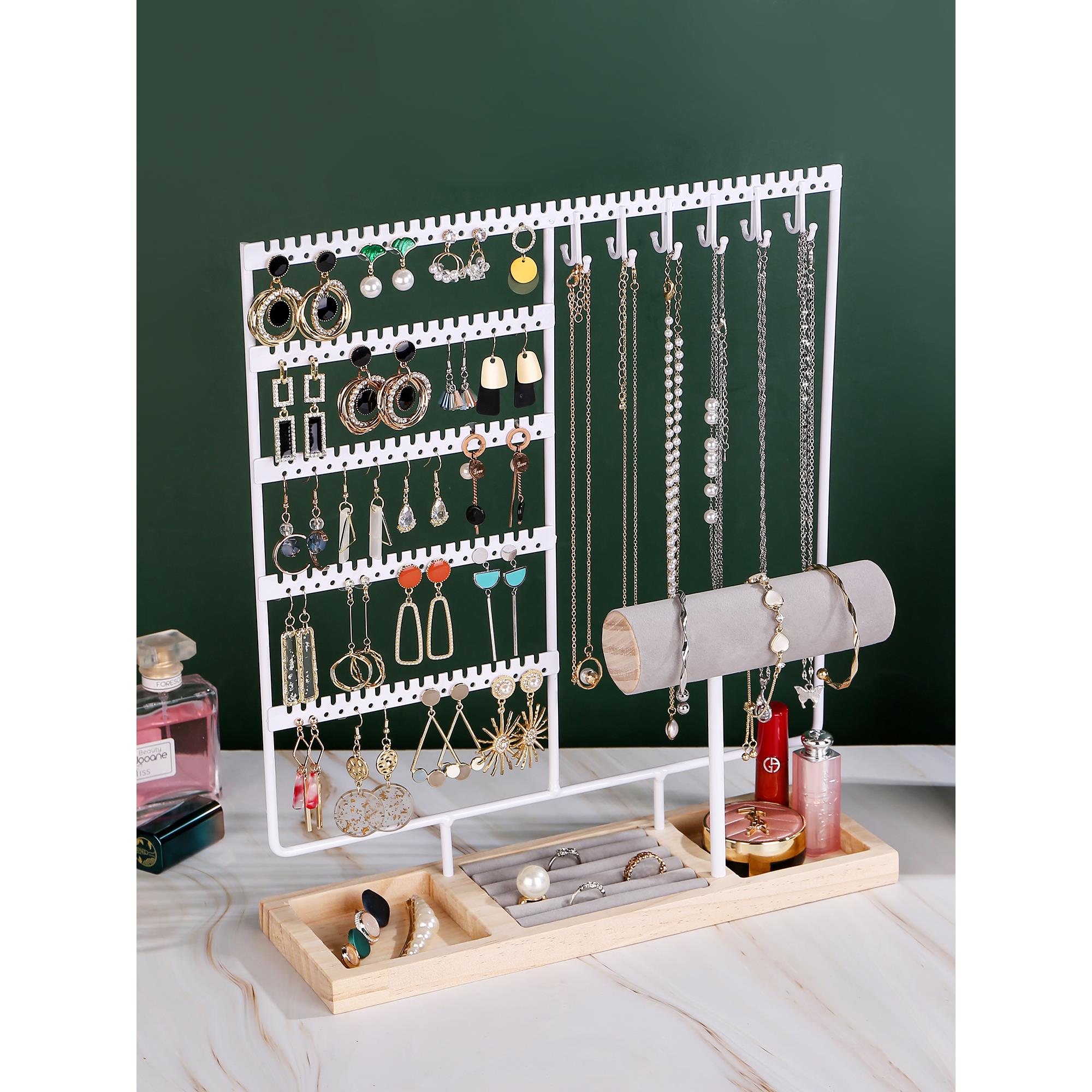 耳环收纳饰品展示架摆放项链手链戒指耳饰挂架子桌面首饰架家用大