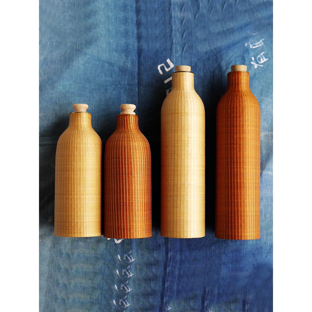 非遗手工竹丝扣瓷大容量热水瓶竹编玻璃内胆保温壶 欧标 便携茶杯