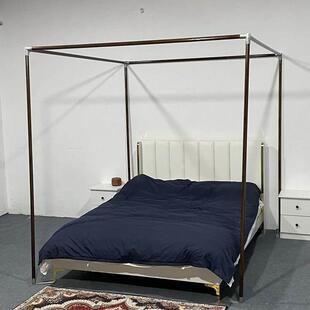 新中式松实木蚊帐架支架杆子木头架子床幔蚊帐杆床幔柱子户外茶寮