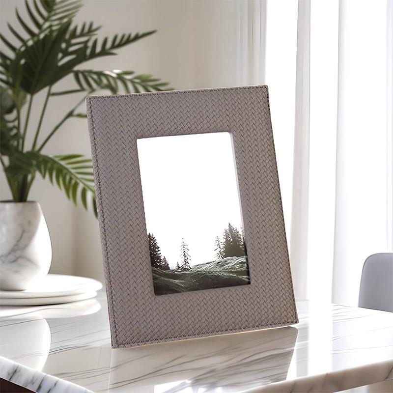 新款百喜图皮革画 画框装饰精致床头柜摆件全家福相片高级家居饰