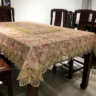 正方形白色台布盖布家用方桌布圆桌 餐桌布艺八仙桌麻将桌桌布欧式