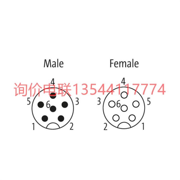 7000-46041-8020400 MURR公直头M12母直头Cube67全新6芯混合线缆 电子元器件市场 其它元器件 原图主图